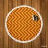 Orange & Brown Chevron Pattern Round Beach Towel