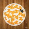 Orange Color Maple Leaves Round Beach Towel
