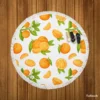 Orange Fruit And Sliced Round Beach Towel