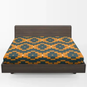 Orange Green Tribal Fitted Sheet 1
