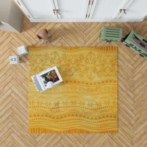 Orange Native American Ethnic Design Rug