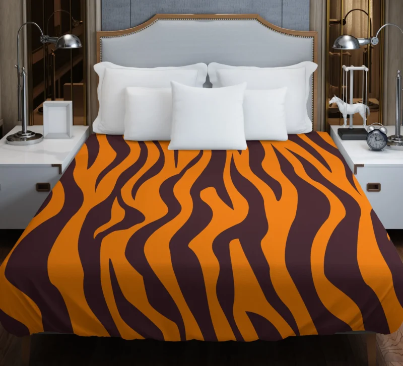 Painted Tiger Stripes Pattern Duvet Cover