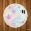 Pastel Water colored Snowflakes Round Beach Towel