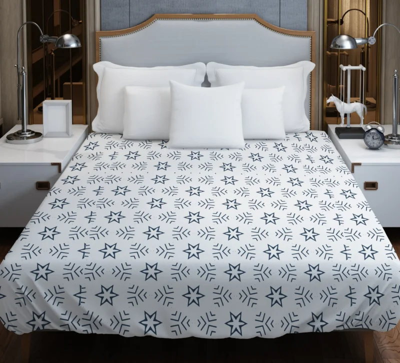 Pattern with Lines and Stars Duvet Cover