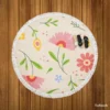 Pink Blooming Flowers Round Beach Towel