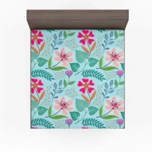 Pink Cherry Blossom Flowers Fitted Sheet