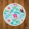 Pink Cherry Blossom Flowers Round Beach Towel