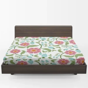 Pink Gaillardia Flowers Spring Pattern Fitted Sheet 1