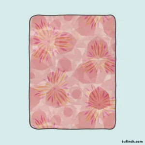 Pink Sakura Floral Pattern Fleece Blanket 1