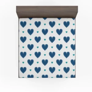 Pretty Blue Love Heart Fitted Sheet