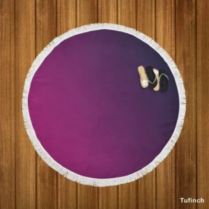 Purple Deep Blue Gradient Round Beach Towel