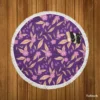 Purple Floral Pattern Round Beach Towel