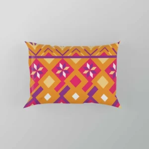 Purple Orange Songket Tribal Pattern Pillow Case