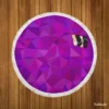 Purple Pink Mosaic Background Design Round Beach Towel