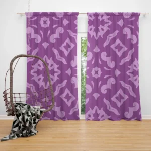 Purple Songket Design Curtain
