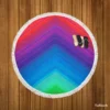 Rainbow Abstract Background Round Beach Towel