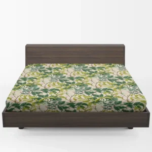 Realistic Flower Leaves Background Fitted Sheet 1