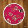 Realistic Pomegranate Fruit Round Beach Towel