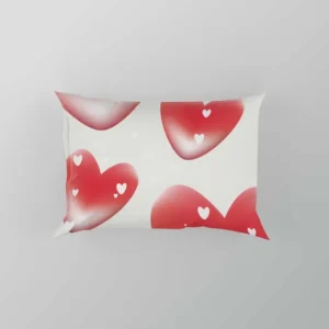 Red Bubble Heart Design Pillow Case