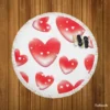 Red Bubble Heart Design Round Beach Towel