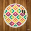 Retro Ethnic Pattern Round Beach Towel