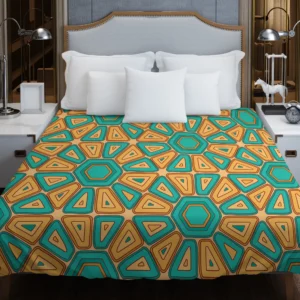 Retro Hexagon Pattern Duvet Cover