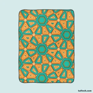 Retro Hexagon Pattern Fleece Blanket 1