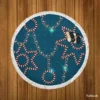 Retro Sketch Golden Chain Design Round Beach Towel