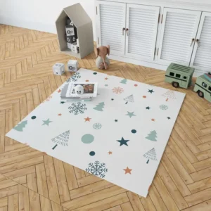 Retro Styled Christmas Pattern Background Rug 1