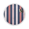 Retro Vintage Background Texture with Vertical Lines Round Beach Towel