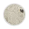 Rhino Gray Organic Abstract Design in Neutral Tones Round Beach Towel