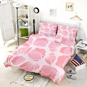 Rose Pink Floral Petals Bedding Set