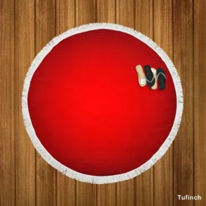 Rosso Corsa Red Gradient Round Beach Towel