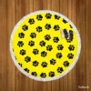 Rotated Pattern Dog Paw Round Beach Towel