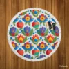 Russian Floral Design Round Beach Towel