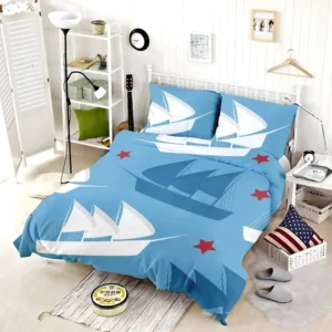 Sailing Tale Ship Pattern Bedding Set