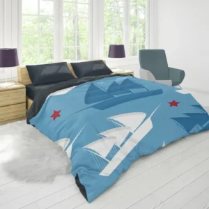 Sailing Tale Ship Pattern Duvet Cover 1