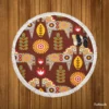 Scandinavian Folk Round Beach Towel