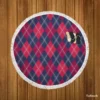 Scottish Tartan Argyle Strip Pattern Round Beach Towel