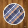 Scottish Tartan Blue Plaid Round Beach Towel