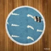 Sea Japanese Waves Round Beach Towel