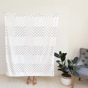 Seamless Minimalist  Flat Lines Pattern Fleece Blanket