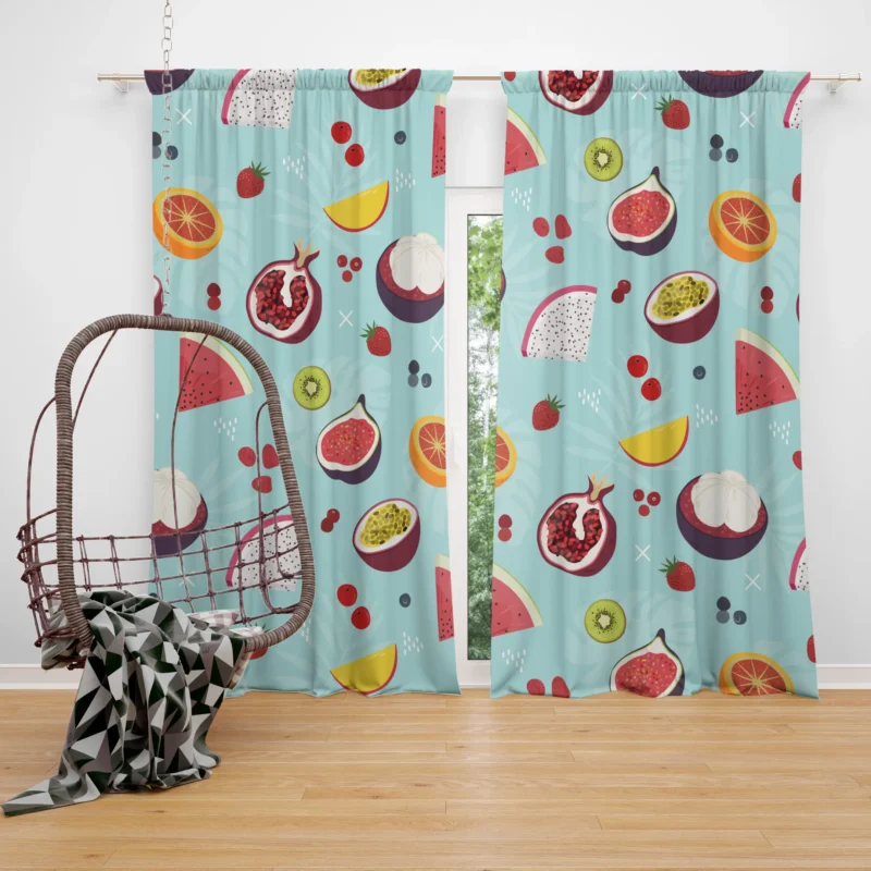 Seamless Summer Fruit Pattern Curtain