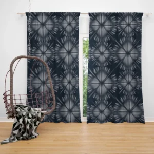 Shibori Indigo Ikat Design Curtain