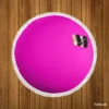 Shocking Magenta Color Round Beach Towel