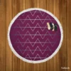 Silver Triangle Pattern On Stripe Round Beach Towel
