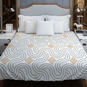Simple Minimal  Flat Lines Pattern Duvet Cover