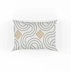 Simple Minimal  Flat Lines Pattern Pillow Case