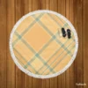Simple Plaid Tartan Pattern Round Beach Towel