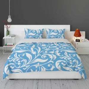 Sky Blue Flower Pattern Bedding Set 1